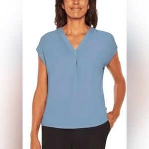 NWT Banana Republic Sky Blue V-Neck Blouse Size L